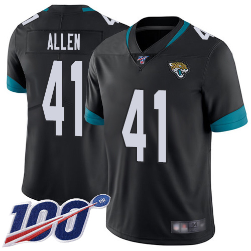 Nike  Jaguars #41 Josh Allen Black Team Color Men Stitched NFL 100th Season Vapor Limited Jersey